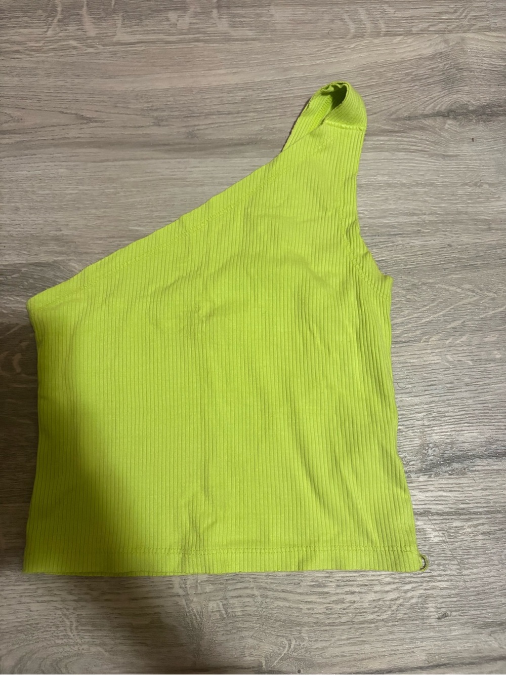 Urban Outfitters Neon Lime Ribbed Top one shoulder size small